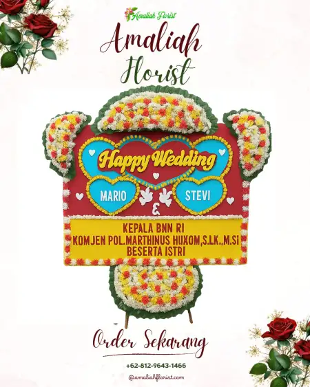 Papan Bunga Pernikahan Seputih